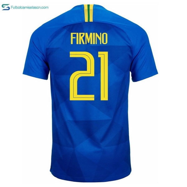 Camiseta Brasil 2ª Firmino 2018 Azul